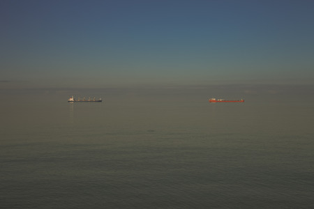 Beautiful sea landscape in Georgia. Toned.の写真素材