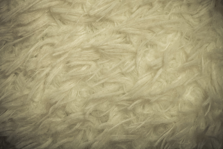 Top view on texture of white artificial fur for background. Toned.の写真素材