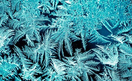 Beautiful nature pattern on frosted glass. Fantasy art processing of photos for a collage. Selective focus. Toned.の写真素材