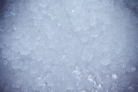 Surface of pile of ice in fish restaurant. Selective focus. Shallow depth of field. Toned.の写真素材