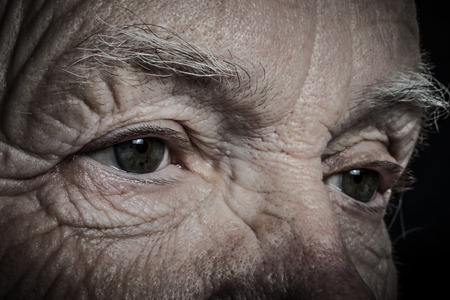 Portrait of elderly woman. Closeup view. Toned.の写真素材