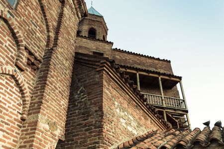 The old fortress wall in the town of Sighnaghi. Georgia. Toned.の写真素材