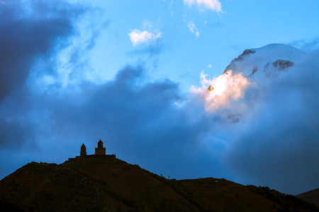 Beautiful mountain landscape in Georgia. Toned.の写真素材
