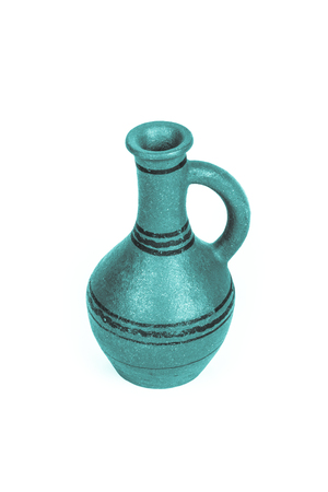 Empty ceramic jag on a white background. Toned.の写真素材