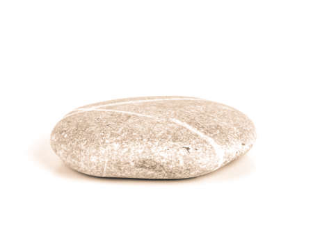 Wild pebble stone on white background. Toned.