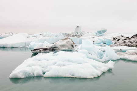 Iceberg lagoon jokulsarlon on the south of Iceland. Toned.