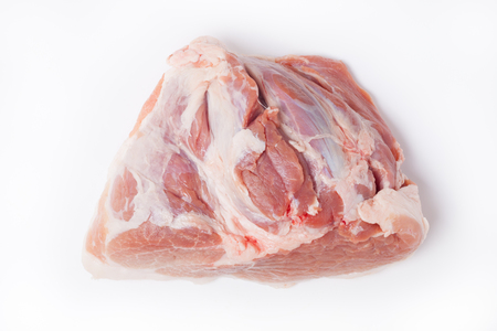 Fresh raw pork meat on a light background.の写真素材