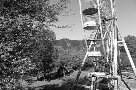 Ferris wheel in the Borjomi. Georgia. Toned.のeditorial素材