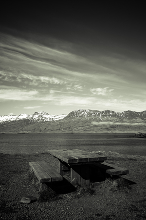 Beautiful multicolored spring landscape of Iceland. Toned.の写真素材