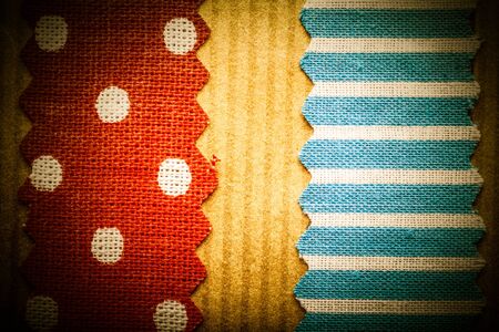 Multicolor cotton cloth craft paper texture withl stripes for background. Toned.の写真素材