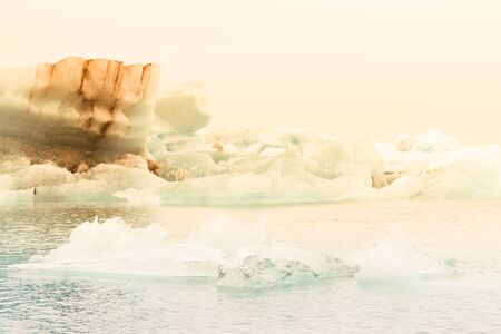 Iceberg lagoon jokulsarlon on the south of Iceland. Toned.