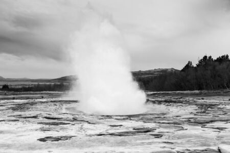 Beautiful dramatic multicolored spring landscape of Iceland. Toned.の写真素材