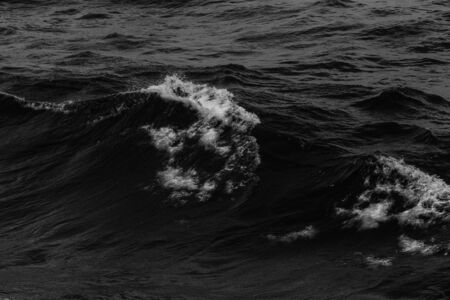 Waves of stormy cold sea on the south of Iceland. Toned.の写真素材
