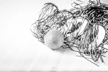 New year composition with wooden figures 2020. Toned.