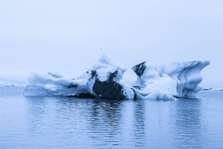 Iceberg lagoon jokulsarlon on the south of Iceland. Toned.