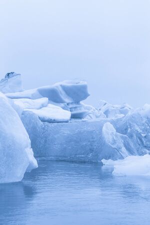 Iceberg lagoon jokulsarlon on the south of Iceland. Toned.