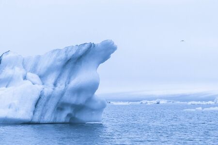 Iceberg lagoon jokulsarlon on the south of Iceland. Toned.の写真素材