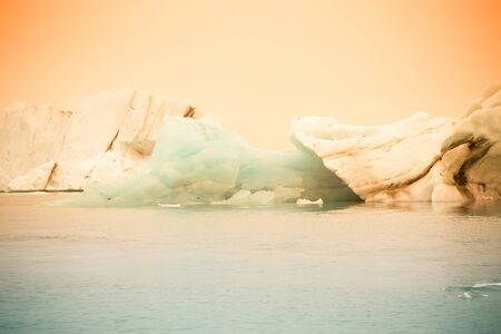 Iceberg lagoon jokulsarlon on the south of Iceland. Toned.
