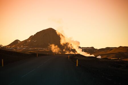 Deserted dramatic landscape of Iceland. Toned.