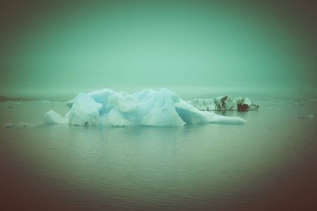 Iceberg lagoon jokulsarlon on the south of Iceland. Toned.の写真素材