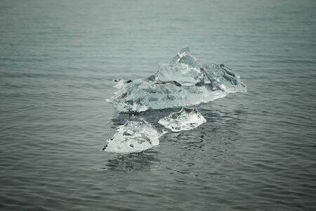 Bizarre ice floes of Iceberg lagoon jokulsarlon on the south of Iceland. Toned.の写真素材