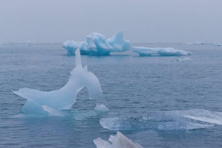 Bizarre ice floes of Iceberg lagoon jokulsarlon on the south of Iceland.