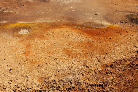 Beautiful dramatic multicolored spring landscape of Iceland like a surface of the planet Mars.
