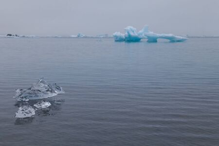 Bizarre ice floes of Iceberg lagoon jokulsarlon on the south of Iceland.