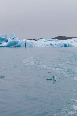 Bizarre ice floes of Iceberg lagoon jokulsarlon on the south of Iceland.の写真素材