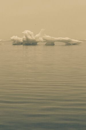 Bizarre ice floes of Iceberg lagoon jokulsarlon on the south of Iceland. Toned.