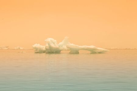 Bizarre ice floes of Iceberg lagoon jokulsarlon on the south of Iceland. Toned.の写真素材