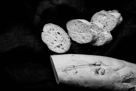 Rustic composition with a rough linen napkin. Toned.