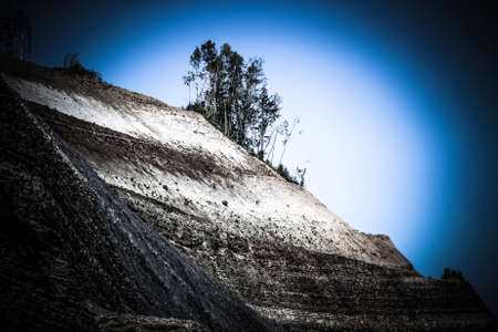 Hillside in a sunny day on Sakhalin island. Toned.の写真素材