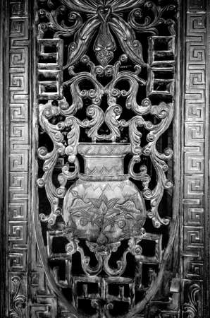 Gate grille in a Temple of the White Goddess in Phan Thiet Vietnam. Toned.の写真素材