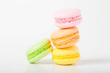Colorful cake macaroons on a light background.の写真素材