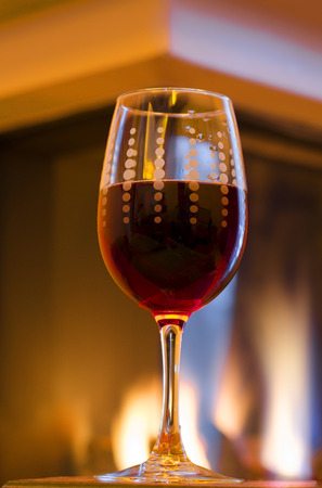 Winter....Drinking wine by the fireplace