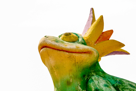 Coloful King Frog with crown in white backgroundの写真素材