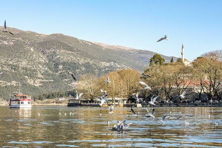 Ioannina city and lake Pamvotis located in Epirus. Greece