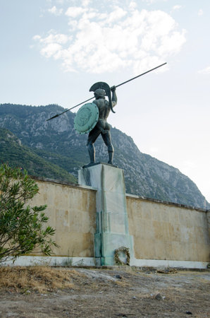 King Leonidas in Thermopiles, Greeceの写真素材