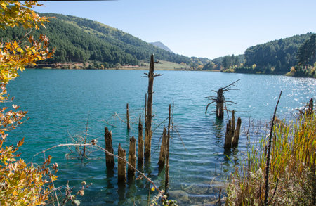 Lake Doxa is an artificial lake at an altitude of 900 meters, located in Ancient Feneos of Korinthia. Greeceの写真素材