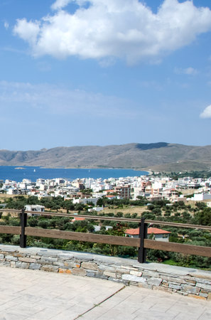 The town of Karystos. A touristic place for Summer vacation in  Evia island.Greeceの写真素材