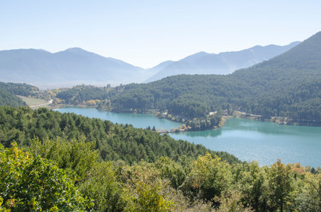 Lake Doxa is an artificial lake at an altitude of 900 meters, located in Ancient Feneos of Korinthia. Greeceの写真素材