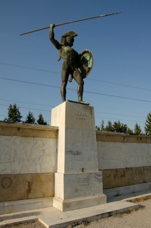 King Leonidas in Thermopylae, Greeceの写真素材