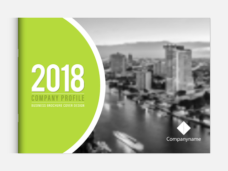 Business brochure cover design template corporate company profile or annual report catalog magazine flyer booklet leaflet. Cover page A4 landscape vector EPS-10 sample image with Gradient Mesh.のイラスト素材