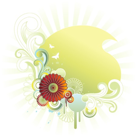pastel floral emblemのイラスト素材