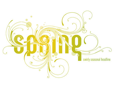 swirly seasonal headline: springのイラスト素材