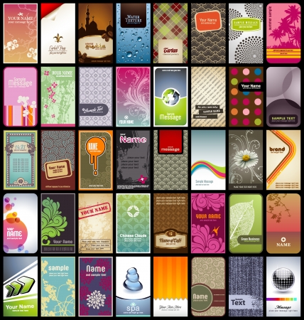 set of 40 detailed vertical business card templatesのイラスト素材