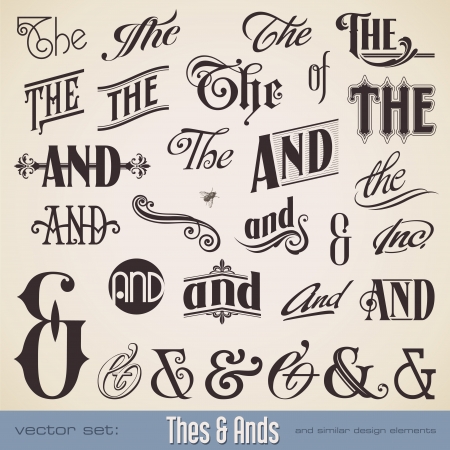 vector set  ornate hand-lettered thes   ands - perfect for headlines, signs or similar graphic projectsのイラスト素材