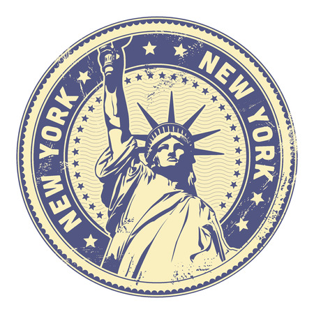 grungy New York stamp  textures removable のイラスト素材