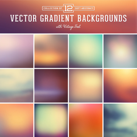 12 abstract blurred gradient background with vintage feelのイラスト素材